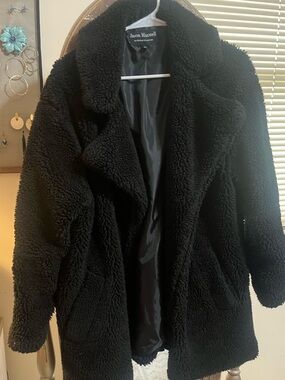 jason maxwell Black Teddy Faux-Shearling Coat